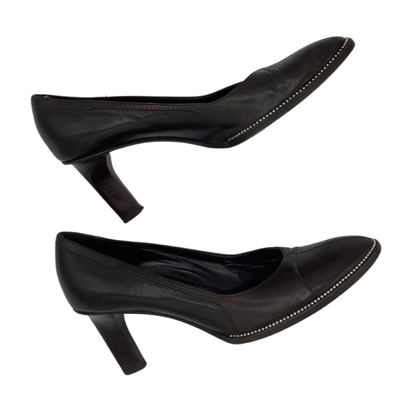 Giorgio Armani Brown Leather Silver Studded Pumps, 36.5 | 6 - Picture 6 of 10